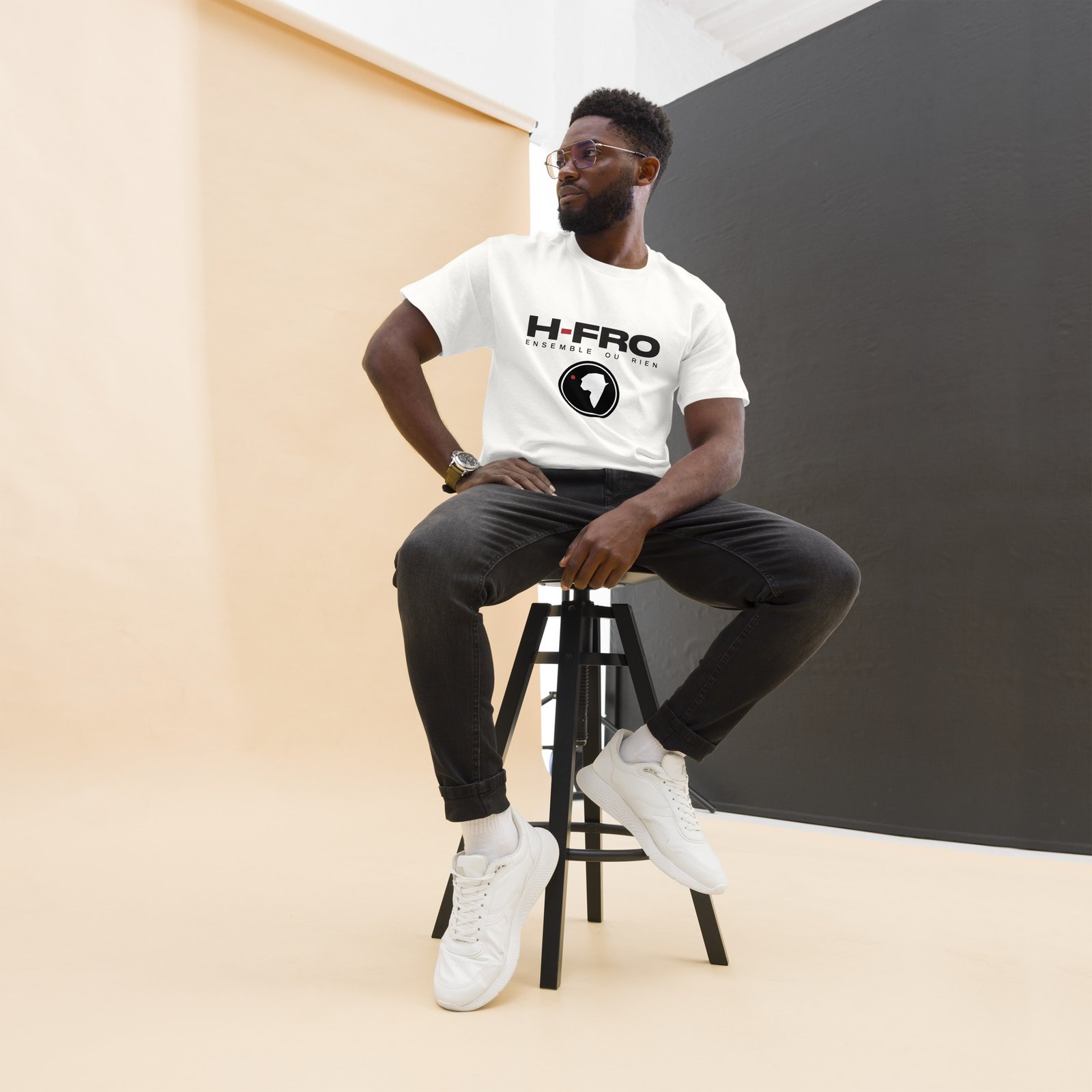 T-shirt classique unisexe H-T HAFRIQUE BLANC – Image 2